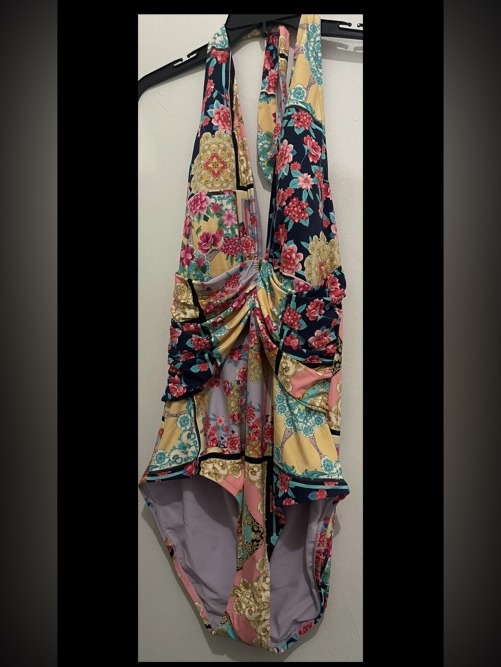 NWT Johnny Was Japer Plunge Multi Color One Piece Swimsuit